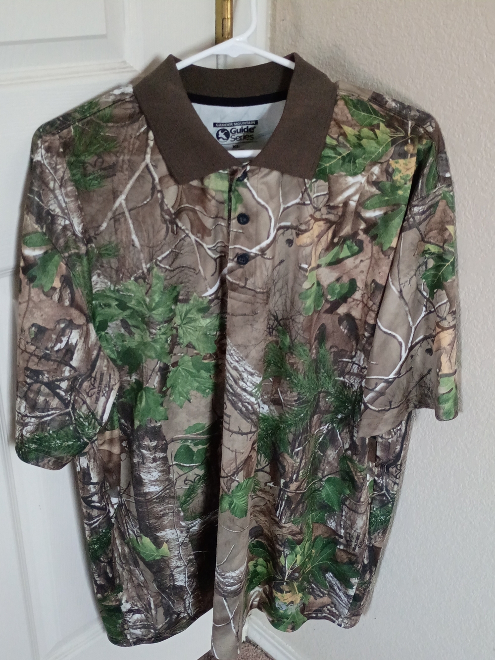 Gander Mountain Men's Woodland Camo Polo - Brown & Green